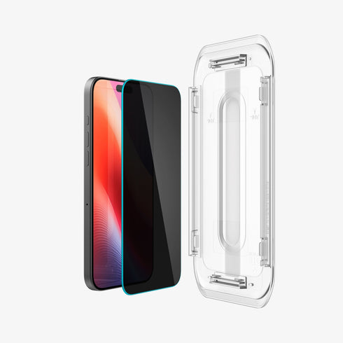 מגן מסך לסדרת iPhone 16 מבית Spigen GLAS.tR EZ Fit Privacy